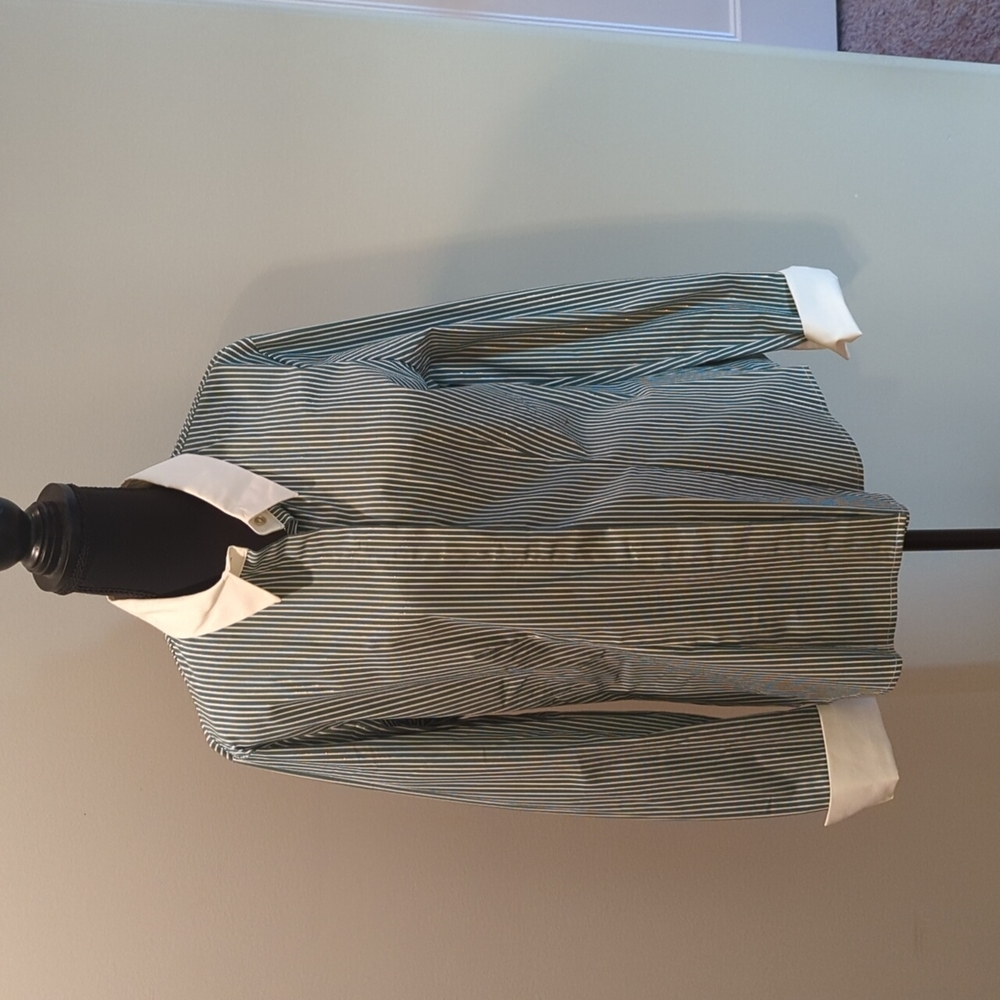 Green, white and silver button up NWT
